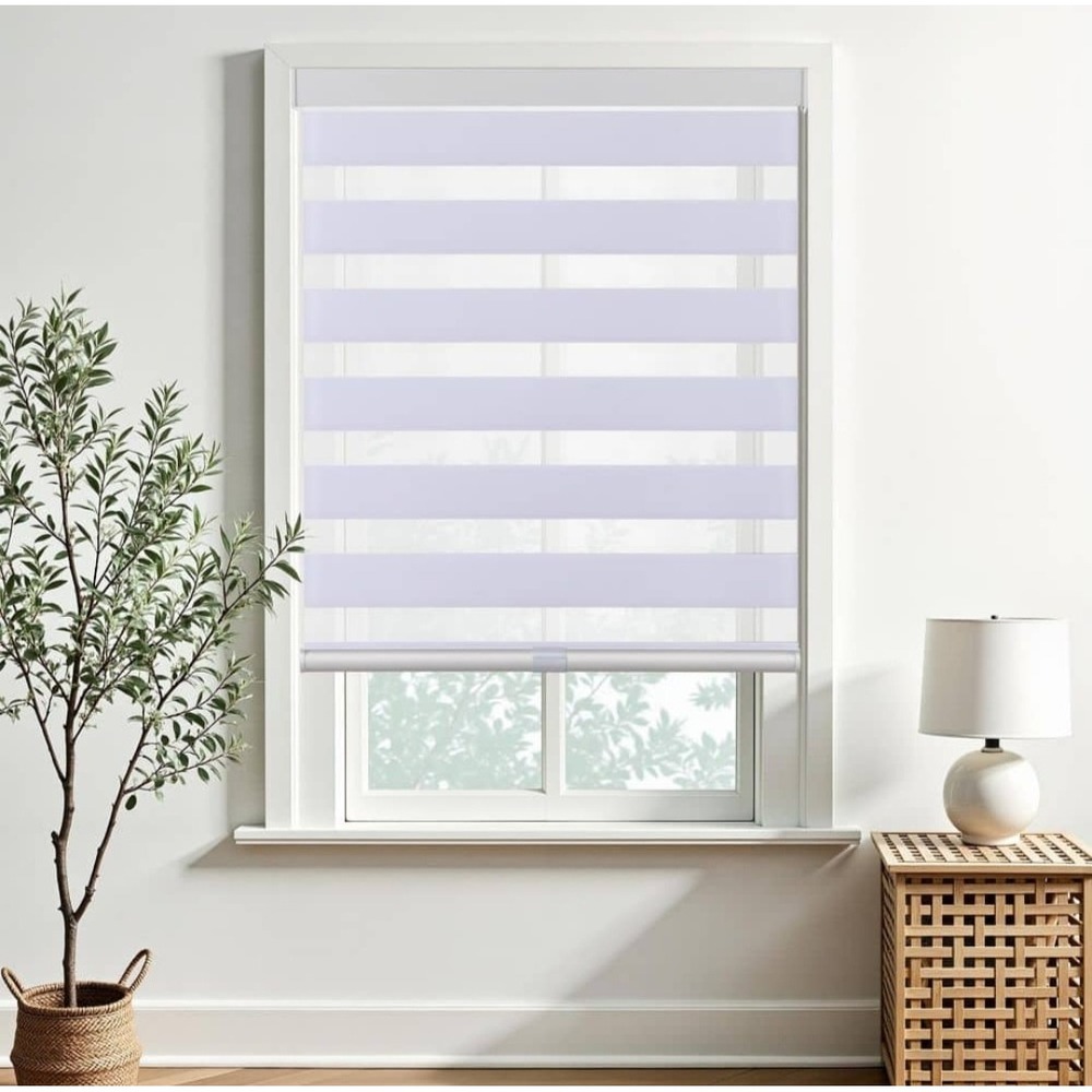 ZOKSUN Cordless Zebra Sheer Shade 20" x 72" White New UH039-WT